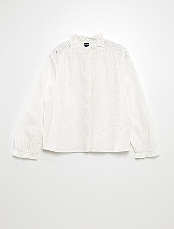 Blouse van Engels kant