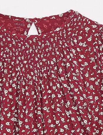 Blouse van kreukeltricot met print