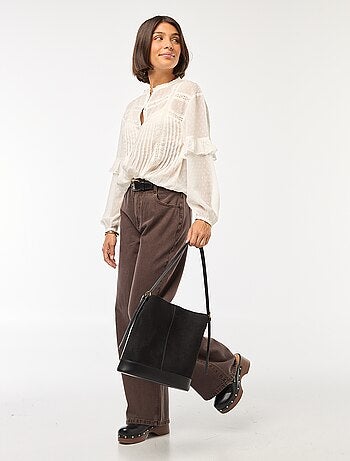 Blouse van plumetis