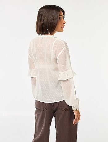 Blouse van plumetis