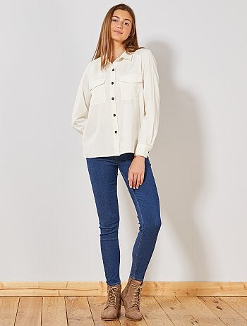 Blouse van ribfluweel - Kiabi