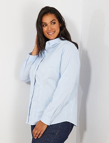 Blouse van stretch katoen - Kiabi