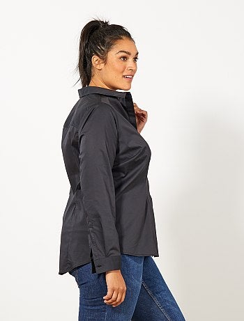 Blouse van stretch katoen - Kiabi