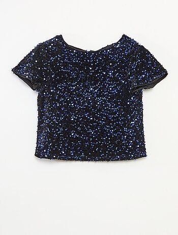 Blouse van velours met lovertjes