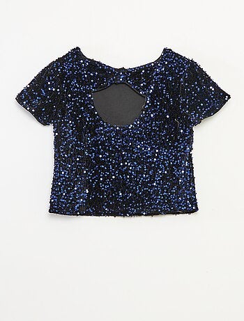 Blouse van velours met lovertjes