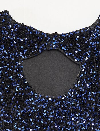 Blouse van velours met lovertjes