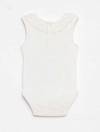 Body van ribstof met geborduurd kraagje 'Disney'