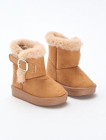 Boots van suedine met binnenvoering