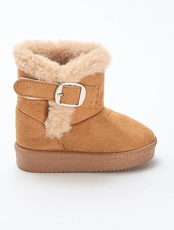 Boots van suedine met binnenvoering