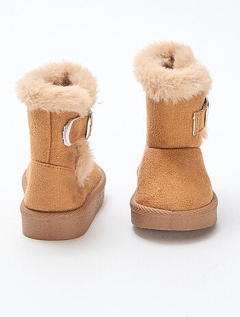 Boots van suedine met binnenvoering