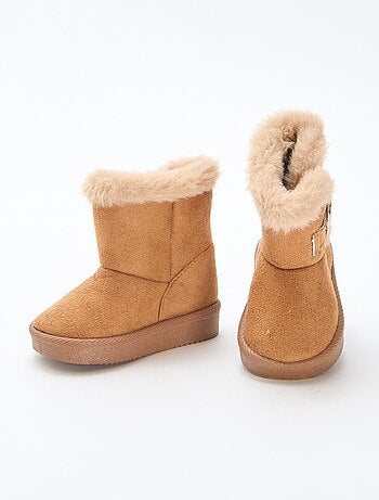 Boots van suedine met binnenvoering