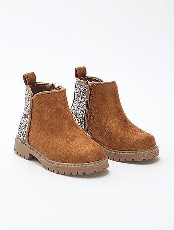 Boots van suèdine met pailletten