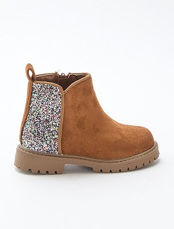 Boots van suèdine met pailletten