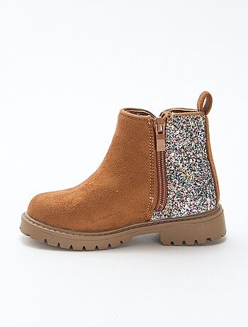 Boots van suèdine met pailletten