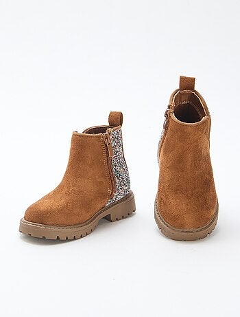Boots van suèdine met pailletten