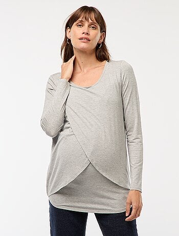 Borstvoedings-T-shirt met gemêleerd effect
