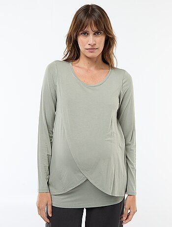 Borstvoedings-T-shirt met gemêleerd effect