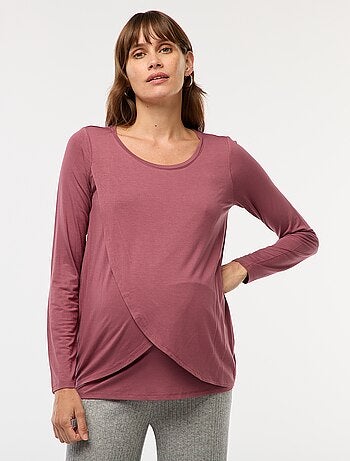 Borstvoedings-T-shirt met gemêleerd effect