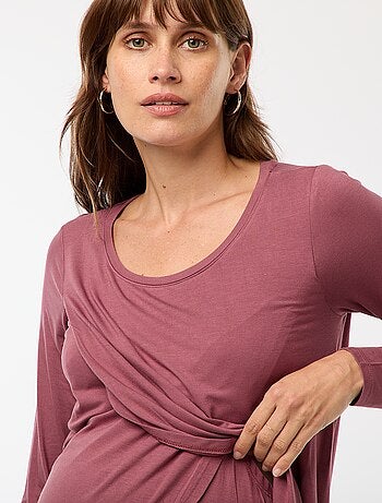 Borstvoedings-T-shirt met gemêleerd effect