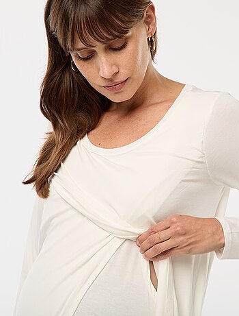 Borstvoedings-T-shirt met gemêleerd effect