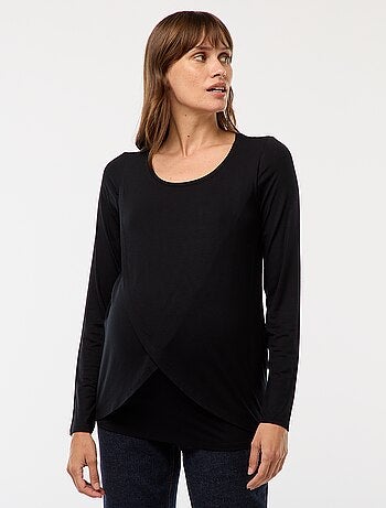 Borstvoedings-T-shirt met gemêleerd effect