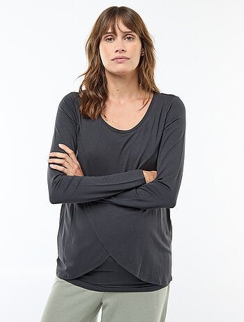 Borstvoedings-T-shirt met gemêleerd effect