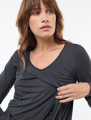 Borstvoedings-T-shirt met gemêleerd effect