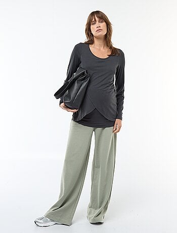 Borstvoedings-T-shirt met gemêleerd effect