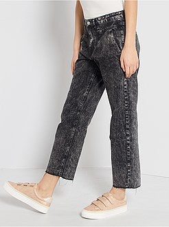 Brede jeans met hoge taille - Kiabi