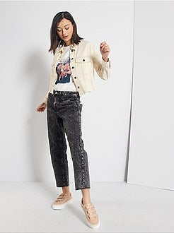 Brede jeans met hoge taille - Kiabi