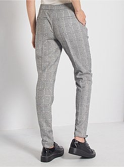 Broek met pied-de-puce-print - Kiabi