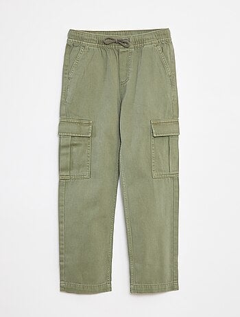 Broek met zakken en elastische tailleband