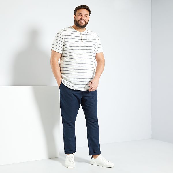 Broek van katoen en linnen Grande taille homme - Kiabi - 25,00€