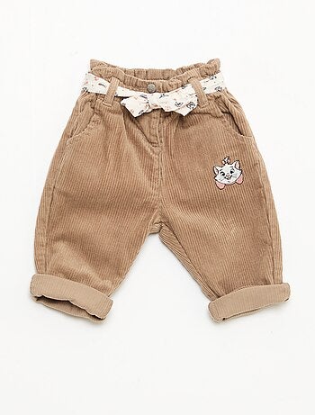 Broek van katoenen fluweel met riem 'Disney' 'Marie'