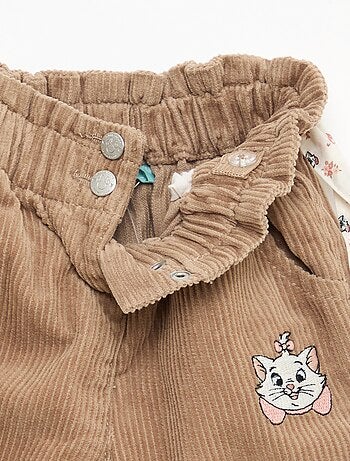 Broek van katoenen fluweel met riem 'Disney' 'Marie'
