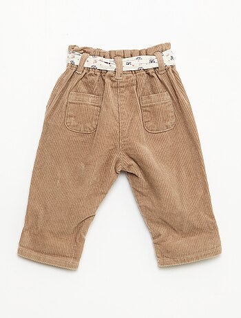 Broek van katoenen fluweel met riem 'Disney' 'Marie'