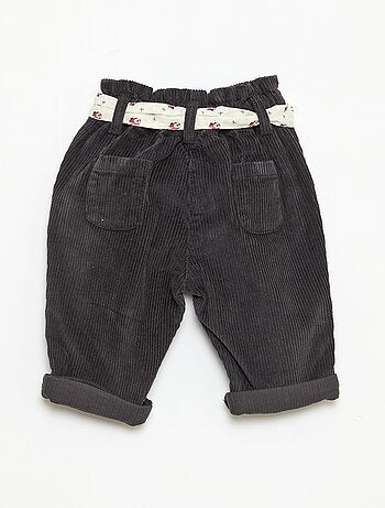 Broek van katoenen fluweel met riem 'Disney' 'Marie'