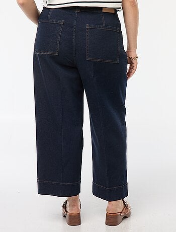 Cropped broek met wijde pijpen