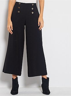 Cropped broek van soepele stof - Kiabi
