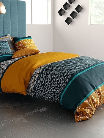 Dekbedset met print - dekbedovertrek + 2 kussenslopen - Voor 2-persoonsbed