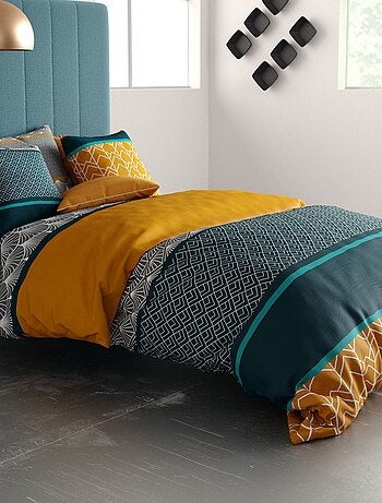 Dekbedset met print - dekbedovertrek + 2 kussenslopen - Voor 2-persoonsbed