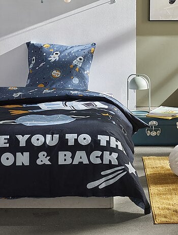Dekbedset met ruimtevaartprint - 1-persoonsbed
