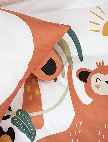 Dekbedset voor 1-persoonsbed met aapprint