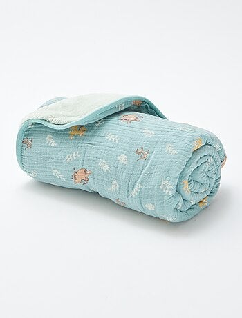 Dekentje van katoen en fleece 'Stitch'