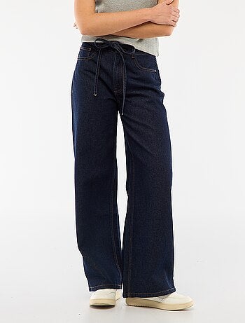 Denim broek met mini riem