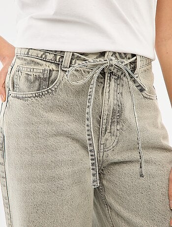 Denim broek met mini riem
