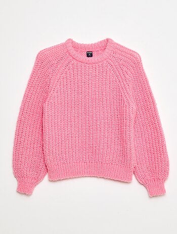 Dikke, gebreide trui met strepen