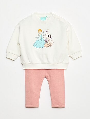 Disney-joggingpak met Assepoester-print: sweater + broek - 2-delig