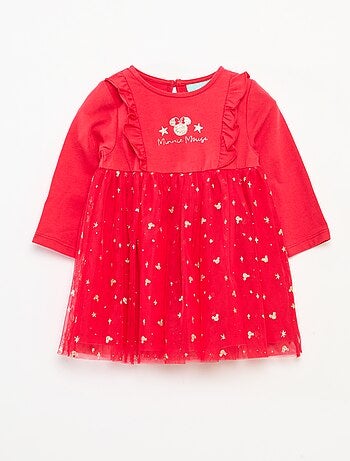 Disney-kerstjurk met fluweelachtige Minnie-print