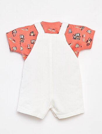 'Disney'-setje - T-shirt + spijkersalopette - 2-delig